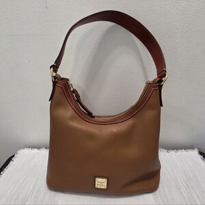 Dooney & Bourke Shoulder Bags, Pebble Grain Leather Hobo Purses Color Caramel